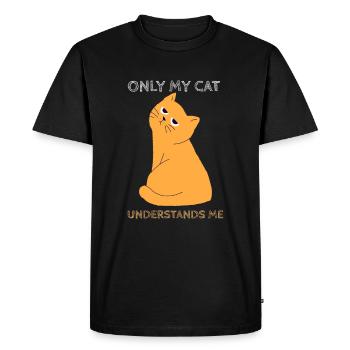Cat only my cat understands me kitten sweet - Men's Premium Organic T-Shirt - black - Front - Nico (187cm)
