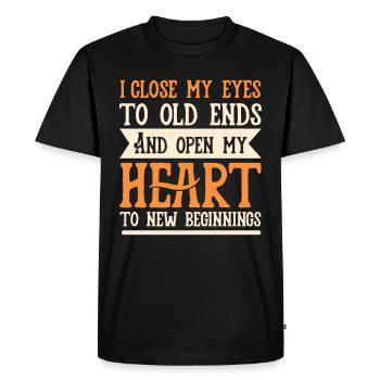 Nouveau départ dicton inspirant motivation courage - T-shirt Premium bio Homme - noir - Devant - Nico (187cm)