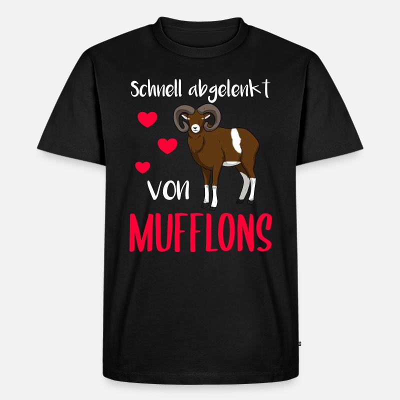 Mufflon Wildschaf Muffelwild - Männer Premium Bio T-Shirt - Schwarz
