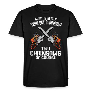 Tronçonneuse Tronçonneuse Scies à bois Cadeau drôle - T-shirt Premium bio Homme - noir - Devant - Nico (187cm)