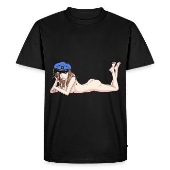 Maritime Kapten sexy fille marin ahoy - T-shirt Premium bio Homme - noir - Devant - Nico (187cm)