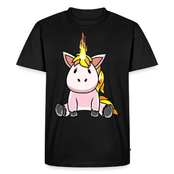 Feu feu feu chaleur licorne fantasy - T-shirt Premium bio Homme - noir - Devant - Nico (187cm)