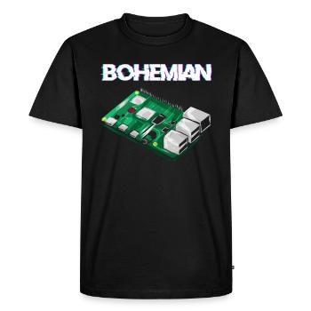 Bohemian Raspberry computer scientist programmer Pi - Men's Premium Organic T-Shirt - black - Front - Nico (187cm)