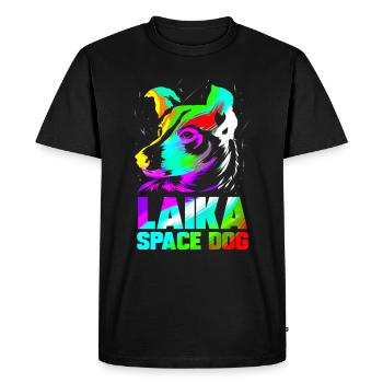 Laika Space Dog Union soviétique Russie Space Travel - T-shirt Premium bio Homme - noir - Devant - Nico (187cm)