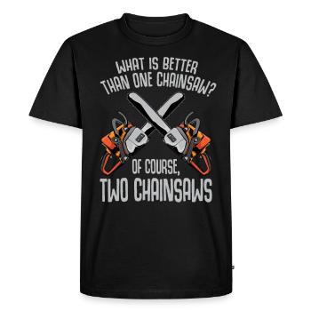 Tronçonneuses Scies en bois Scies Drôle cadeau - T-shirt Premium bio Homme - noir - Devant - Nico (187cm)