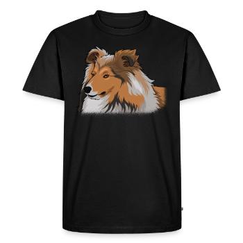 Sheltie Berger Shetland Sheepdog dog - Men's Premium Organic T-Shirt - black - Front - Nico (187cm)