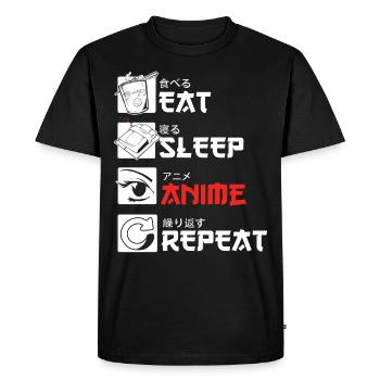 Eat Sleep Anime Repeatr Kids Funny Japon - T-shirt Premium bio Homme - noir - Devant - Nico (187cm)