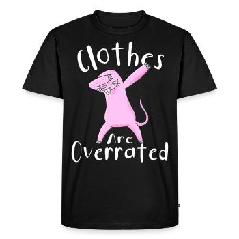 Les vêtements sont nus rat-taupe Drôle nudiste surfait - T-shirt Premium bio Homme - noir - Devant - Nico (187cm)