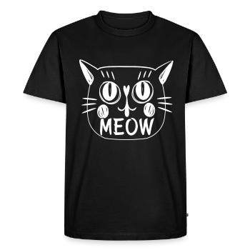 Tête de chat - T-shirt Premium bio Homme - noir - Devant - Nico (187cm)
