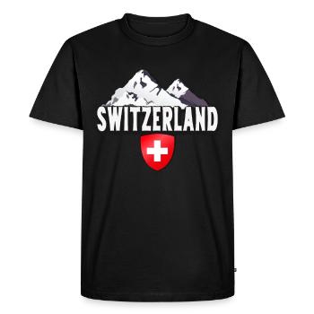 Suisse accueil montagnes Suisse - T-shirt Premium bio Homme - noir - Devant - Nico (187cm)