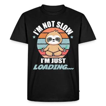 Paresseux drôle Paresseux fatigué Mode paresseux - T-shirt Premium bio Homme - noir - Devant - Nico (187cm)