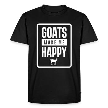 Les chèvres me rendent heureux - T-shirt Premium bio Homme - noir - Devant - Nico (187cm)