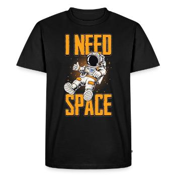 Astronaut Universe Outer Space Cosmos Milky Way - Men's Premium Organic T-Shirt - black - Front - Nico (187cm)