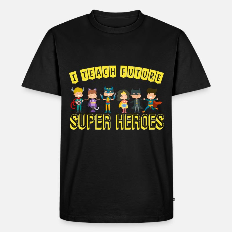 Ich unterrichte Superhelden Fantastisch Unterricht - Männer Premium Bio T-Shirt - Schwarz
