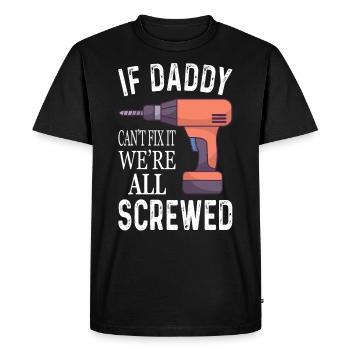 Papa bricoleur dictons drôles cadeau de papa - T-shirt Premium bio Homme - noir - Devant - Nico (187cm)
