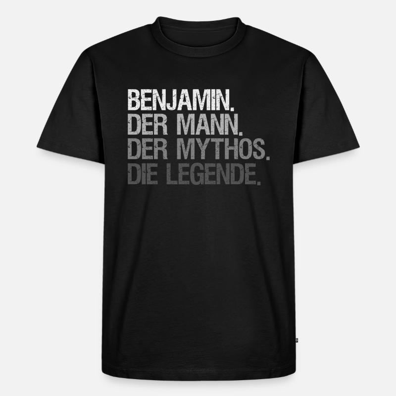 Benjamin Mann Mxthos Legende - Männer Premium Bio T-Shirt - Schwarz