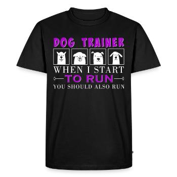 Dresseur de chiens dans la formation de chiens sur place de chien - T-shirt Premium bio Homme - noir - Devant - Nico (187cm)