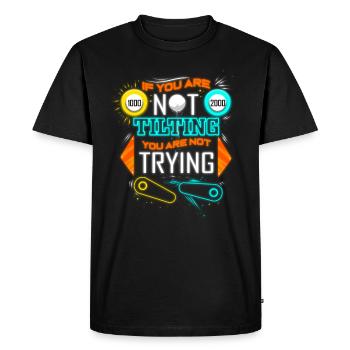 Flipper rétro essayant d'arcade de flipper inclinable - T-shirt Premium bio Homme - noir - Devant - Nico (187cm)