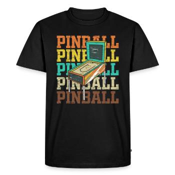 Arcade de flipper de style vintage rétro flipper - T-shirt Premium bio Homme - noir - Devant - Nico (187cm)