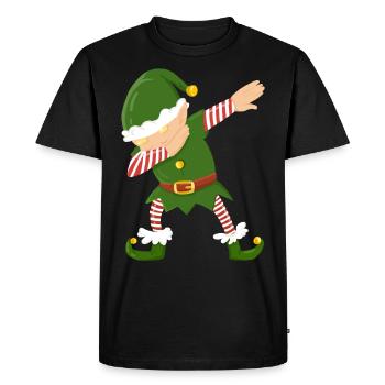 Elf dab dabbing Christmas funny trend gift - Men's Premium Organic T-Shirt - black - Front - Nico (187cm)
