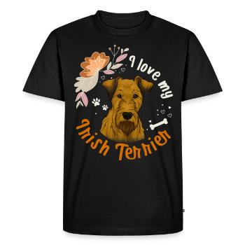 J'adore mon cadeau de chien Irish Terrier - T-shirt Premium bio Homme - noir - Devant - Nico (187cm)