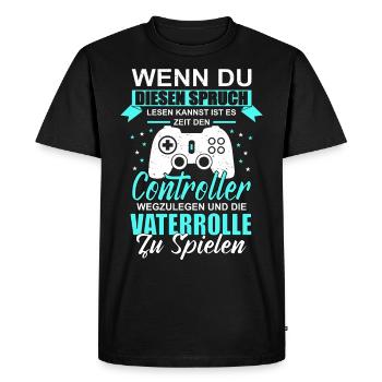 Vaterrolle Gaming Papa Zocker Papa Gaming Dad - Männer Premium Bio T-Shirt - Schwarz - Vorne - Nico (187cm)