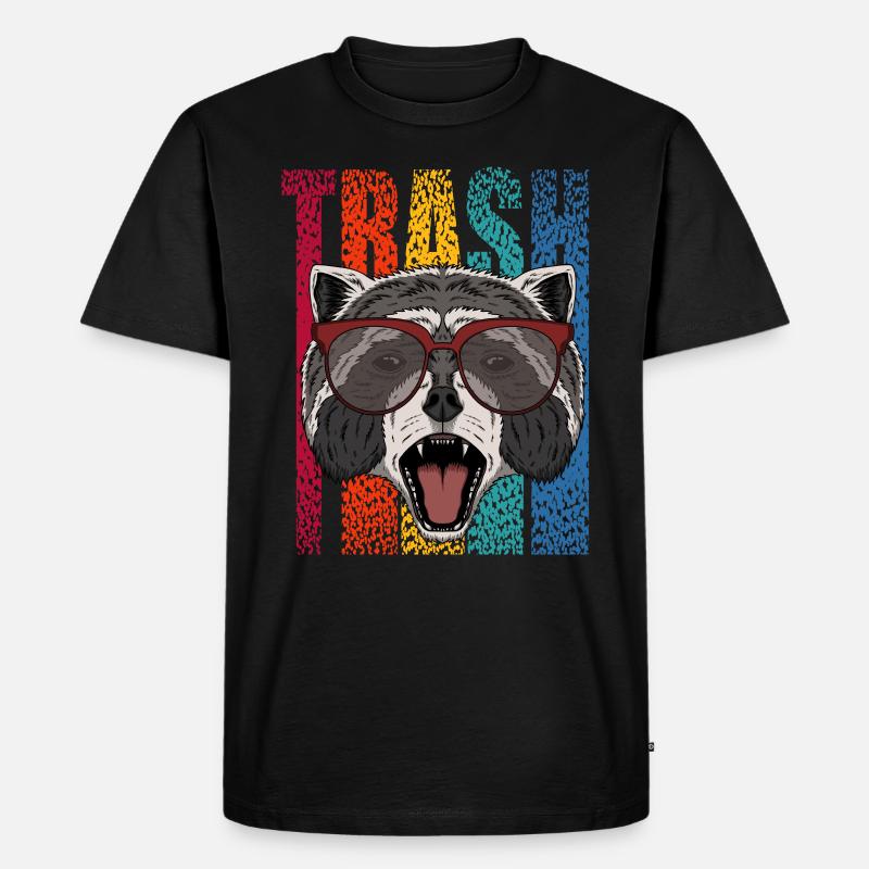 Waschbär - Männer Premium Bio T-Shirt - Schwarz