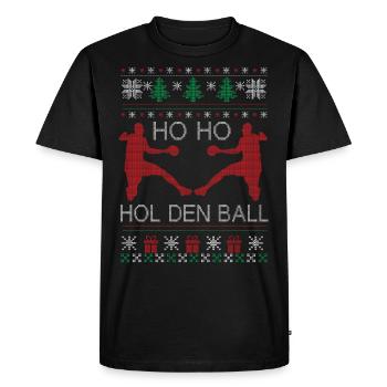 Handball Ugly Christmas Weihnachten Xmas - Männer Premium Bio T-Shirt - Schwarz - Vorne - Nico (187cm)