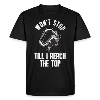 Mountaineering climbing gift bouldering carabiner - Men's Premium Organic T-Shirt - black - Front - Nico (187cm)