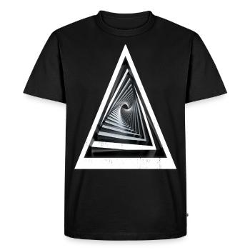 3D triangles - 3D effect - Men's Premium Organic T-Shirt - black - Front - Nico (187cm)