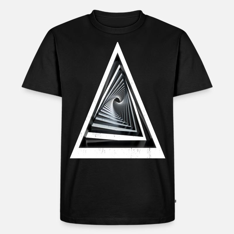 3D Dreiecke - 3D Effekt - Männer Premium Bio T-Shirt - Schwarz