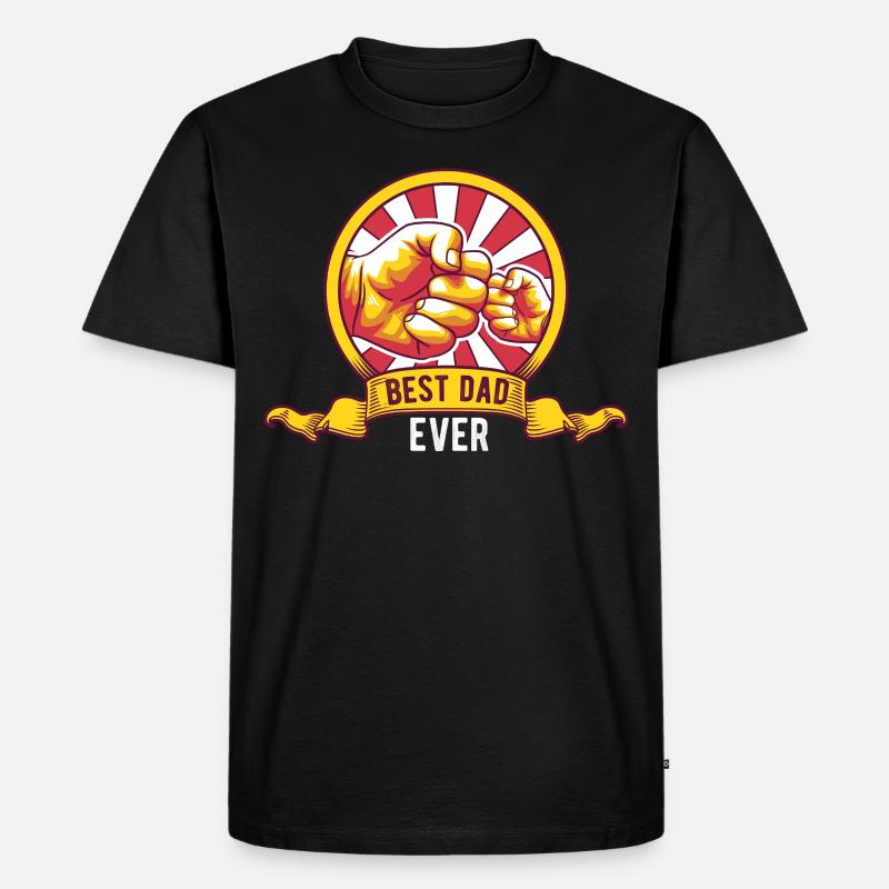 Best Dad Ever - Männer Premium Bio T-Shirt - Schwarz