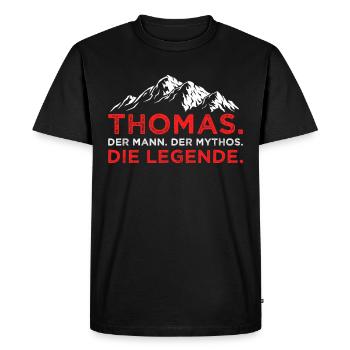 Thomas Mann Mythos Legende - Männer Premium Bio T-Shirt - Schwarz - Vorne - Nico (187cm)