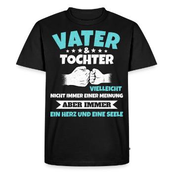 Vater und Tochter - Männer Premium Bio T-Shirt - Schwarz - Vorne - Nico (187cm)