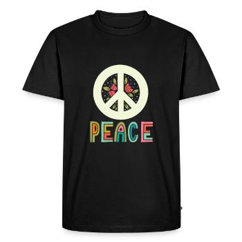 Paix rétro symbole paix paix symbole - T-shirt Premium bio Homme - noir - Devant - Nico (187cm)