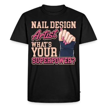 Ongles design cosmétiques ongles salon de manucure - T-shirt Premium bio Homme - noir - Devant - Nico (187cm)