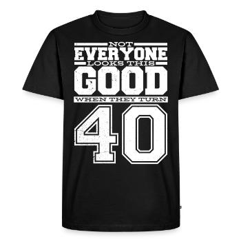 40e anniversaire homme 40e anniversaire - T-shirt Premium bio Homme - noir - Devant - Nico (187cm)