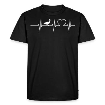 Canards Heartbeat Duck Holder Pulse Duckling Gift - T-shirt Premium bio Homme - noir - Devant - Nico (187cm)