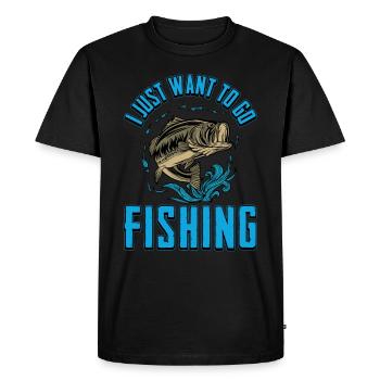Pêche pêcheur pêche canne à pêche canne à pêche - T-shirt Premium bio Homme - noir - Devant - Nico (187cm)