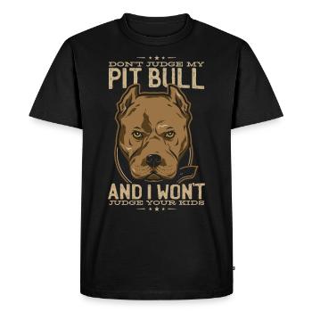 Pitbull Pitbull Dogs Vêtements Pitbull - T-shirt Premium bio Homme - noir - Devant - Nico (187cm)