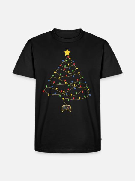 Kerst gaming - Mannen Premium Bio T-shirt - zwart