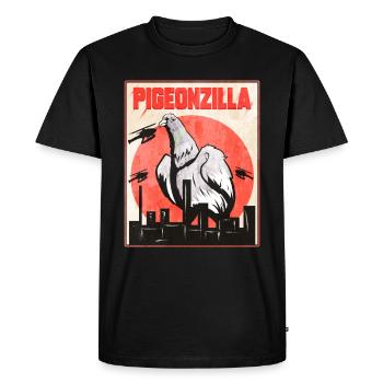 Pigeonzilla - pigeons whisperer carrier pigeon bird - Men's Premium Organic T-Shirt - black - Front - Nico (187cm)