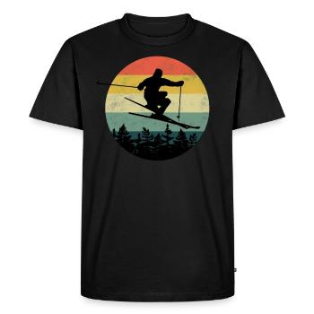 Ski Freeride Sports d'hiver Ski Freeride Powder - T-shirt Premium bio Homme - noir - Devant - Nico (187cm)
