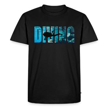 Plongeur dans l'eau - T-shirt Premium bio Homme - noir - Devant - Nico (187cm)