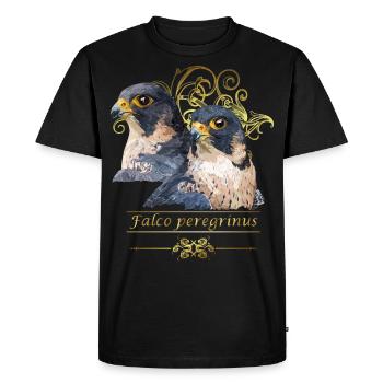 Le faucon pèlerin - T-shirt Premium bio Homme - noir - Devant - Nico (187cm)