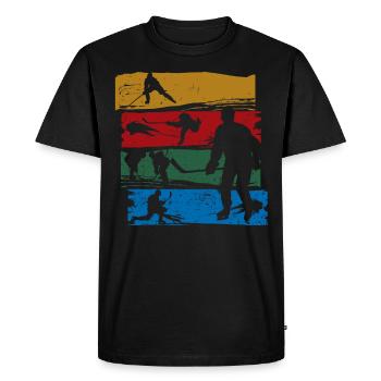 Vintage Retro Hockey sur glace Team Fan Shirt - T-shirt Premium bio Homme - noir - Devant - Nico (187cm)