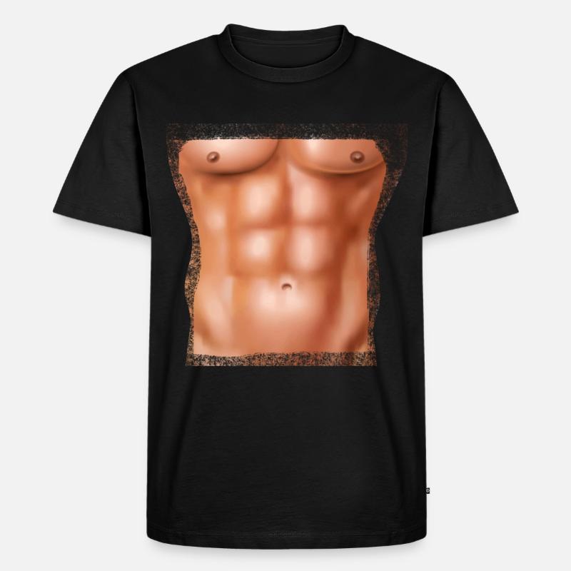 Sixpack Muskelbauch Waschbrettbauch Adonis - Männer Premium Bio T-Shirt - Schwarz