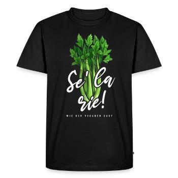 Se' la rie - Sellerie Gemüse Lustiger Spruch - Männer Premium Bio T-Shirt - Schwarz - Vorne - Nico (187cm)