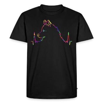 Cadeau EKG coloré pour chien Eurasier - T-shirt Premium bio Homme - noir - Devant - Nico (187cm)