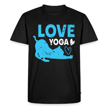 Yoga Yoga Dames Yoga Yoga Proverbes - T-shirt Premium bio Homme - noir - Devant - Nico (187cm)